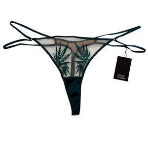 Thistle and Spire Brooklyn Haze Thong Plus Size 3X Emerald Green Butterscotch